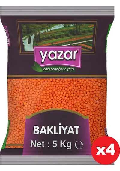 Yazar Kırmızı Mercimek 4 x 5 KG