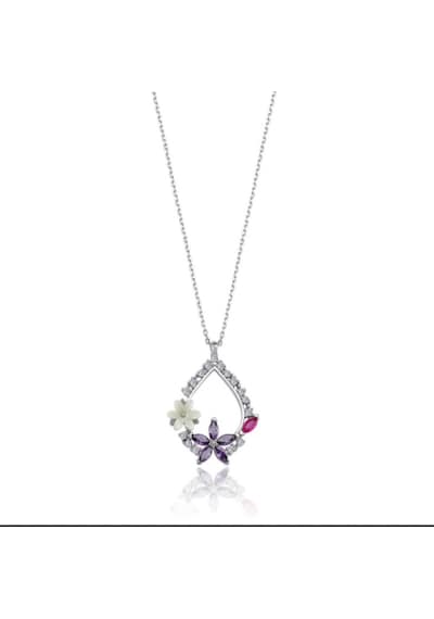 Beren Stainless Steel Flower Çelik Kolye Gümüş