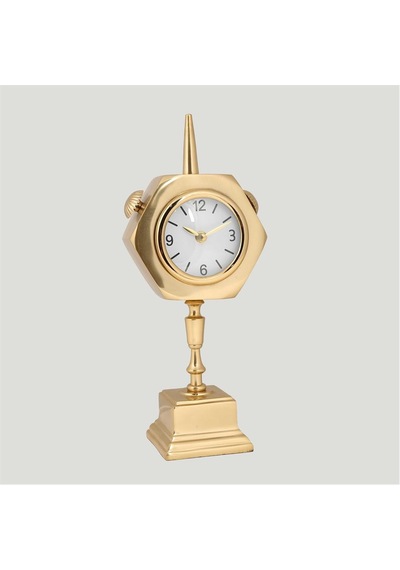 Vitale Gold Metal Altıgen Saat 10 16 39 Cm