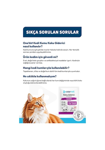Onevet Kedi Kumu Koku Giderici Lavantalı 15 Adet 25 Gr