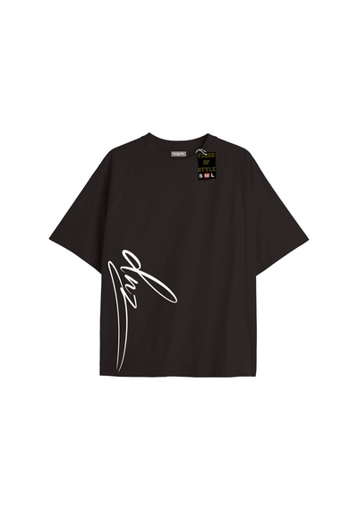 Flood Of Style Siyah Oversize T-shirt Dnz Minimal Özel Tasarım