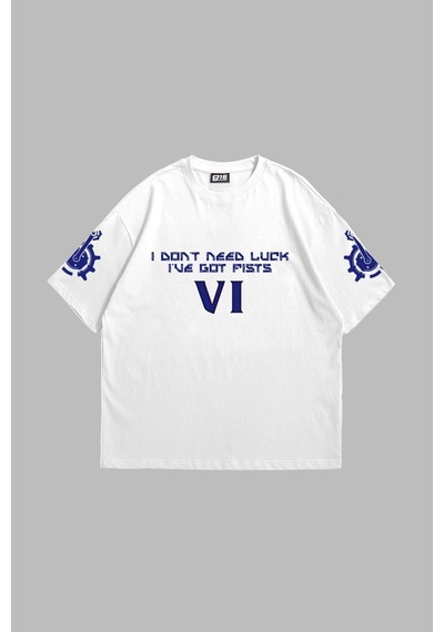 Startmore Vı Arcane Baskılı Oversize Unisex Beyaz Beyaz