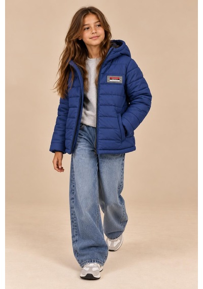Alexandergardi Puffer Kapüşonlu Unisex Çocuk Şişme Mont Lacivert