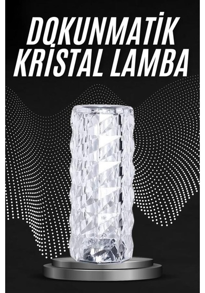 Kristal Lamba Masa Lambası Şarjlı Masa Lambası Dokunmatik Sensör Usb Şarjlı