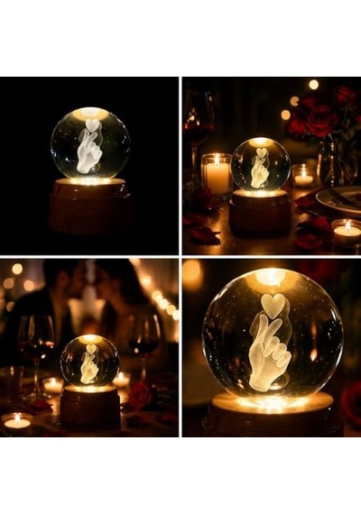Deinhaus 3d Kristal Küre Gece Lambası, Parmak Kalp Tasarımlı, Led Aydınlatmalı, Ahşap Tabanlı, Romantik Hediye Çok Renkli Deinhaus 3d Kristal Küre Gece Lambası, Parmak Kalp Tasarımlı, Led Aydınlatmalı, Ahşap Tabanlı, Romantik Hediye Çok Renkli