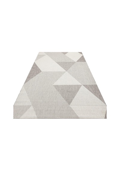 Bespoky Mono 03 Beige Geometrik Modern Salon Kilimi Gri