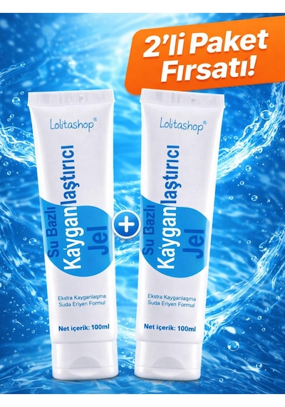 2'li Fırsat Paketi Su Bazlı Aromasız Kokusuz 200 Ml Ekstra Kayganlaştırıcı Jel Seti
