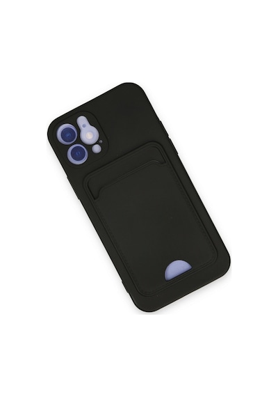 Apple iPhone Uyumlu 12 Kılıf Kelvin Kartvizitli Silikon - Siyah Bz8683140168582
