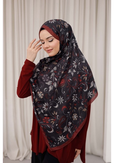 Mimiyum Rüya Desen-soft Şal Lacivert Bordo - Model 2 Çok Renkli
