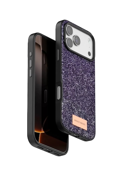 Onegif Apple İphone 17 Pro Max Bright Simli Kapak - Derin Mor Kılıf