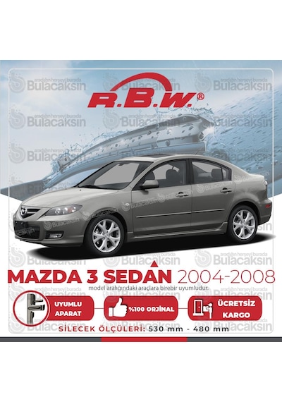 Rbw Mazda 3 Sedan 2004 - 2008 Ön Muz Silecek Takımı