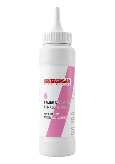 Şeker & Sugar Pembe Sıvı Gıda Boyası Renklendirici 250 Ml