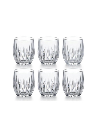 6'li Kristal Kesme Görünümlü Cam Bardak Seti - Meşrubat, Su, Kahve Ve Viski Bardağı Takımı 320 Ml Çok Renkli