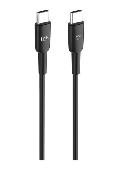 Linktech K604 Safe Type-c - Type-c 60W Hızlı Şarj Kablosu 1M Siyah