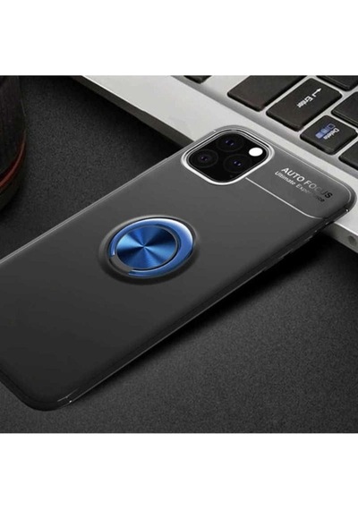 Apple Uyumlu iPhone 11 Pro Max Kılıf Zore Ravel Silikon Kapak Siyah-Mavi