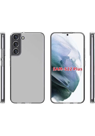Samsung Galaxy Uyumlu S22 Plus Kılıf Şeffaf Silikon Hibrit Case Kapak Renksiz