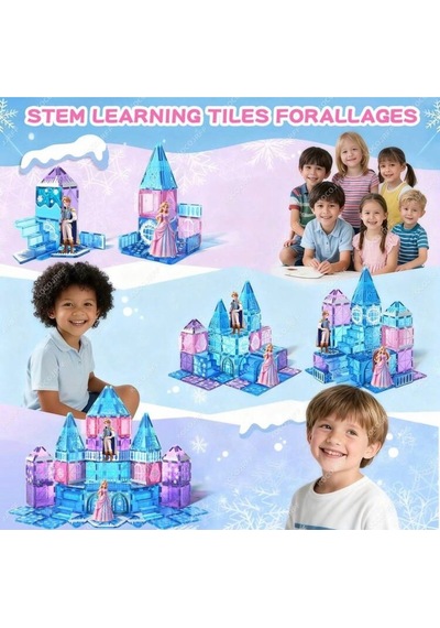 48 Parça Prens Frozen Serisi Manyetik Fayanslar