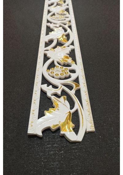 Decogold Beyaz Altın Duvar Ve Tavan Bordürü 10 Cm Eninde 100cm Uzunluğunda Dgk-14
