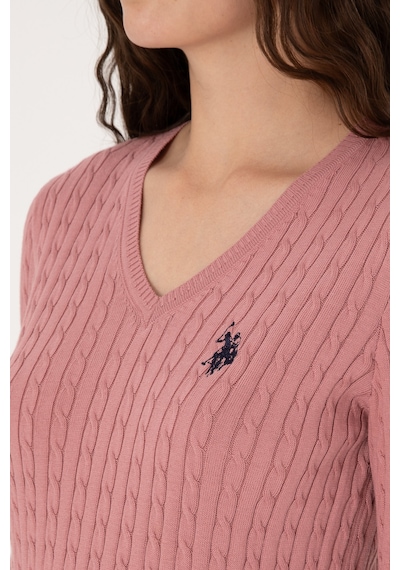 U.S. Polo Assn. Kadın Orkide V Yaka Basic Kazak 50313625-VR221