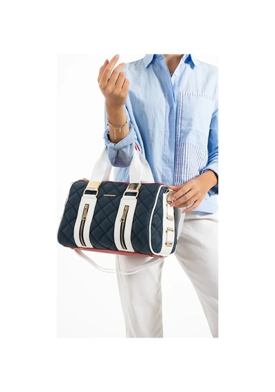 Just Polo Kadın Günlük Kullanıma Uygun Ayarlanabilir Askılı Büyük Boy Lüks El & Omuz Çantası Shoulder Bag Beyaz - Lacivert - Kırmızı