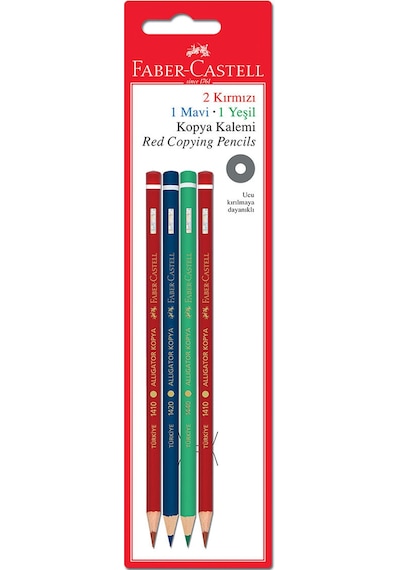 3 Adet Faber Castell 4'lü Karışık Kopya Kalemi 2 Kırmızı + 1 Mavi + 1 Yeşil