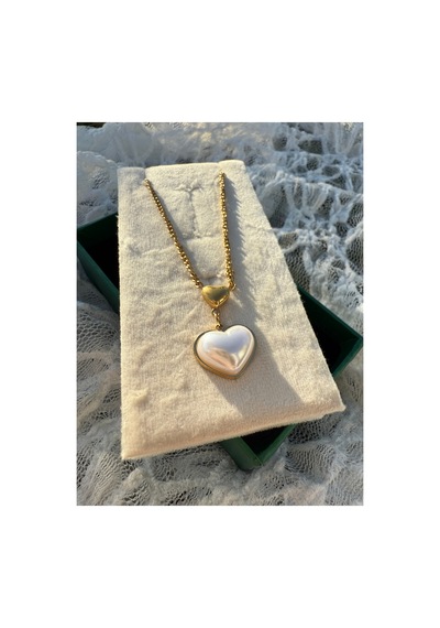 Pearl Heart Gold Kolye Altın