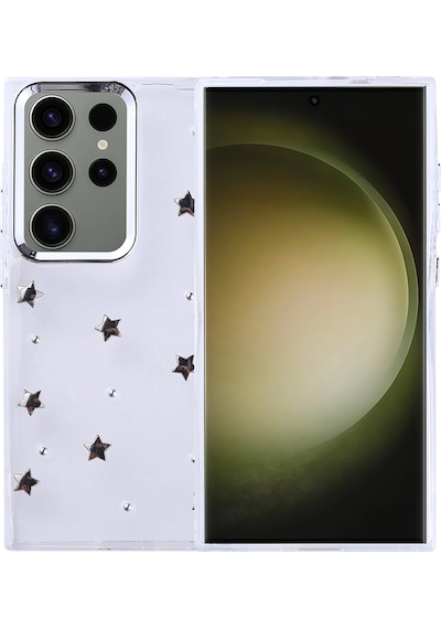 Galaxy S25 Ultra Kılıf Airbag Tasarımlı Simli Şeffaf Zore Kutup Kapak Yıldız