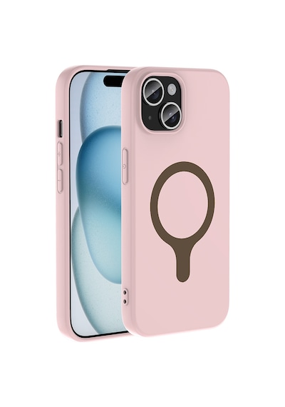 iPhone Uyumlu 15 Kılıf M-safe Şarj Özellikli Klfs Aris Silikon Kapak - Açık Pembe Çok Renkli