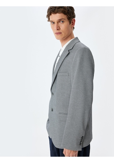 Koton Cep Detaylı Pamuk Karışımlı Mono Yaka Slim Fit Blazer Ceket Gri 5sam50003hk Gri Koton Cep Detaylı Pamuk Karışımlı Mono Yaka Slim Fit Blazer Ceket Gri 5sam50003hk Gri
