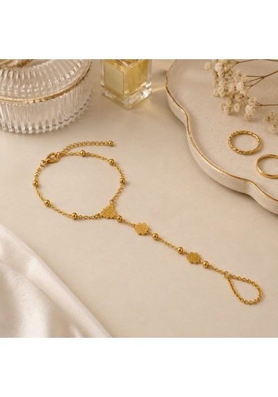 Aurelia Grace Hand Chain Bracelet Minimal Detaylı Şık Şahmeran Bileklik Çok Renkli