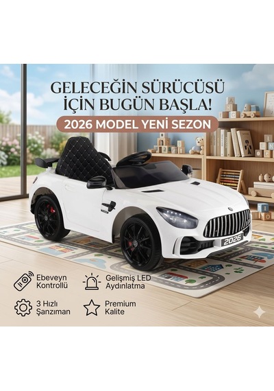 Öykü Bebek Dünyası 444 Gtr 12 Volt Lüks Akülü Araba Beyaz