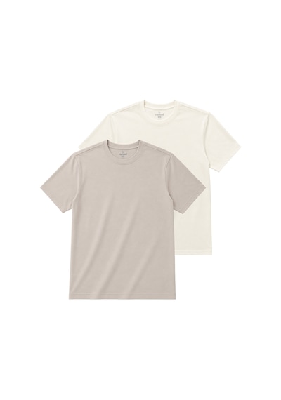 Ranud Erkek Regular Fit 2 Li Tişört,%100 Pamuk, Oeko-tex Yumuşak Fırçalı Süper Soft Kumaş Bej+ekru Ranud Erkek Regular Fit 2 Li Tişört,%100 Pamuk, Oeko-tex Yumuşak Fırçalı Süper Soft Kumaş Bej+ekru