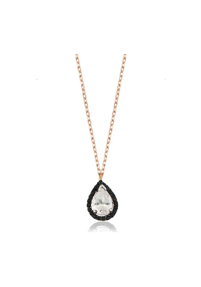925 Ayar Gümüş Beyaz Damla Kadın Gümüş Kolye Rose Gold
