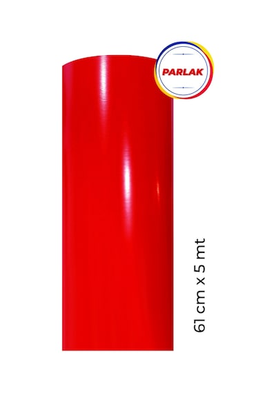 Parlak Kırmızı Yapışkanlı Kaplama Folyosu 61 CM  X 5 MT
