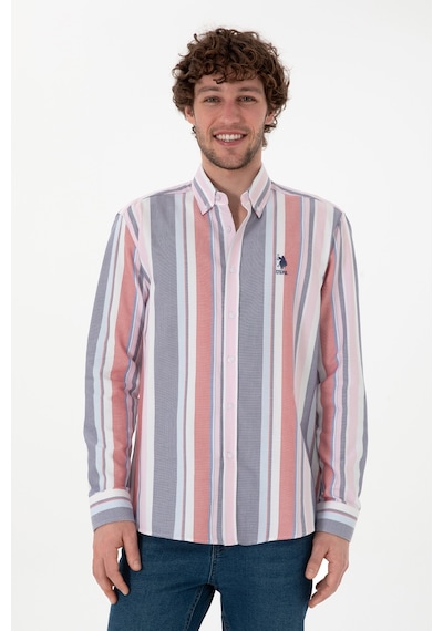 U.s. Polo Assn. Erkek Kırmızı Gömlek Desenli 50299787-vr213 Rısk Red Kırmızı