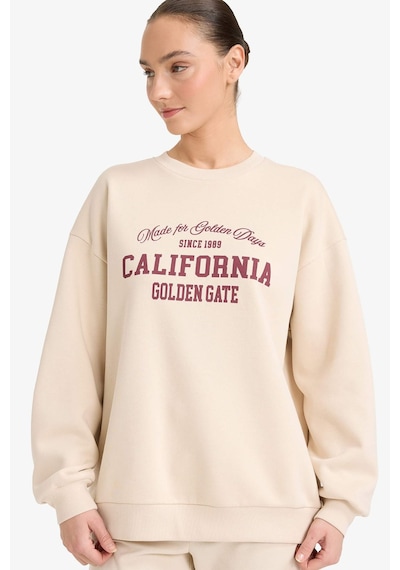 Defacto Oversıze Baskılı Sweatshirt G7026ax25wnbg186 Bej-bg186