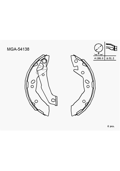 Mga 54138 Arka Fren Balatasi 5830522a01