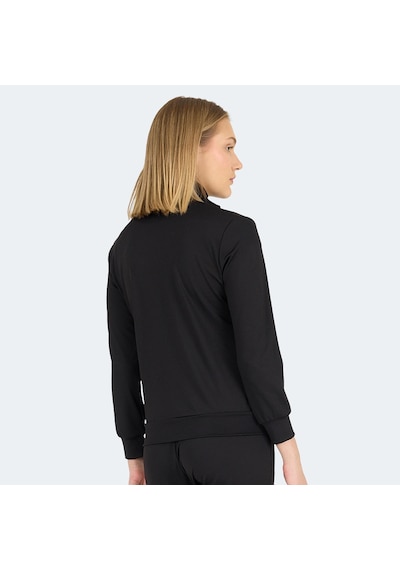 Slazenger REVOLT Kadın Dik Yaka Fermuarlı Siyah Sweatshirt