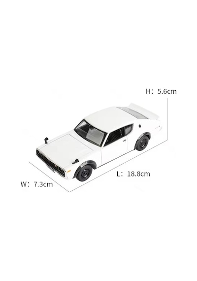 Maisto Lisanslı Metal 1973 Nissan Skyline 2000gt-r 1:24 Kapıları Açılabilir Oyuncak Model Araba Beyaz