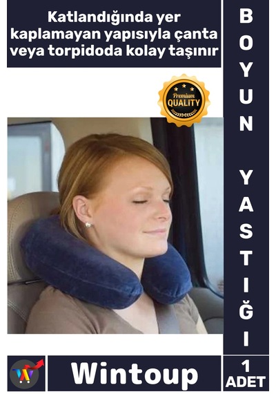 Seyahatyastığı Ortopedik Şişirilebilir Konforlu Ergonomik Araba Yolculuk Araç Boyun Seyahat Yastığı