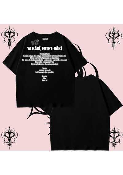 Tarzsokak Ya Bâkî Ente L Bâkî Rabbimin 99 İsminden İlham Alan Oversize Unisex Tişört Manevi Streetwear S Tarzsokak Ya Bâkî Ente L Bâkî Rabbimin 99 İsminden İlham Alan Oversize Unisex Tişört Manevi Streetwear S
