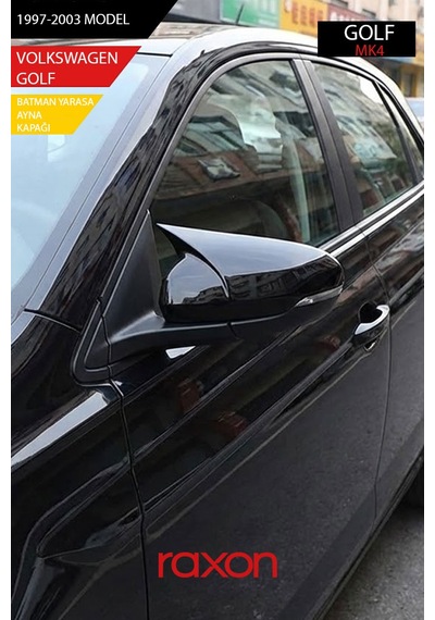 Volkswagen Golf 4 1997-2003 Batman & Yarasa Ayna Kapağı Parlak Piano Black Sport
