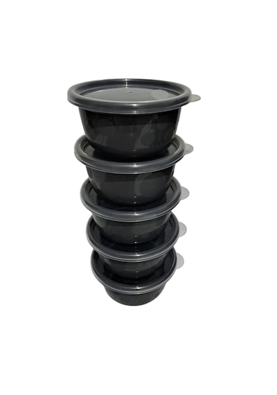 Hobby Life Tick Tock Hava Sızdırmaz Saklama Kabı 5'li Set 5 x 250 ML Antrasit