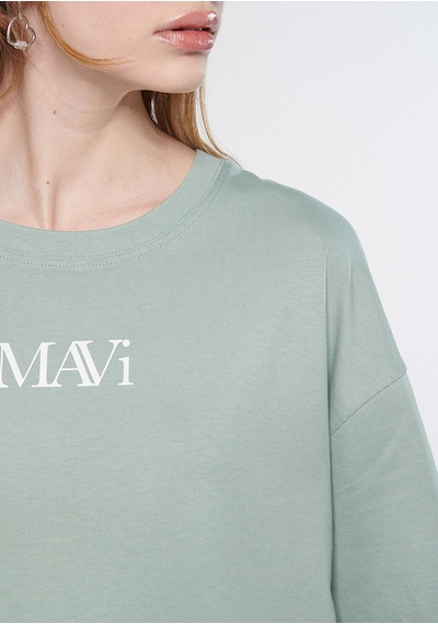 Mavi - Mavi Logo Baskılı Yeşil Tişört 1611593-71787 Yeşil