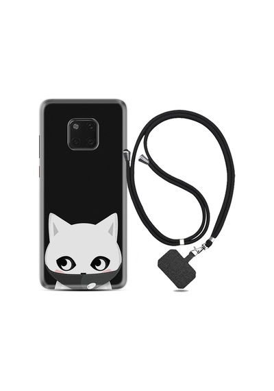 Huawei Mate 20 Pro Kılıf Boyun Askılı Pandemi Cat 1729
