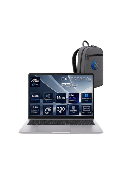 Asus ExpertBook P3 G1 P3606CCA-U516512G1D-AIRNP07 Ultra 5-225H 24 GB 2 TB SSD 16'' W11P Dizüstü Bilgisayar