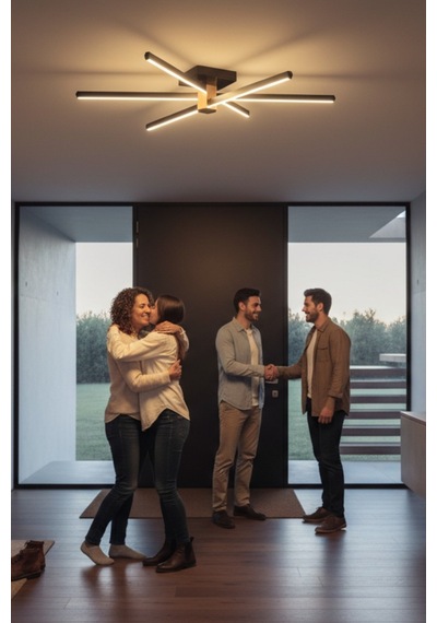 Nova 6 Silver Led Tavan Avize Kumandalı Dim Edilir Aşağı Işık Doğal Işık