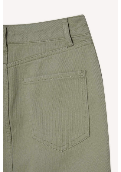 DeFacto Coool Normal Bel Gabardin Mini Etek E5346AX25SPGN497 Yeşil