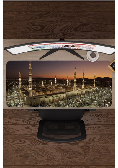 Mescid-i Nebi Medine V2 90x40 Xxl Gaming Kauçuk Kaymaz Taban Mouse Pad Fare Altlığı