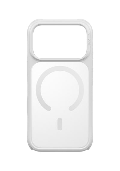 Apple iPhone Uyumlu 18 Pro Kılıf Parmak İzi Ve Leke Tutmaz Veren Serisi Buzlu Transparan Magsafe Kapak Beyaz